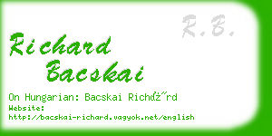 richard bacskai business card